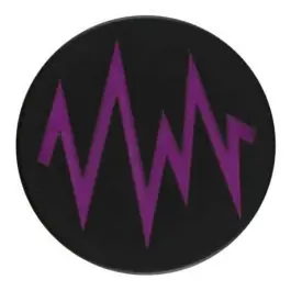 Nur Heute 2-lagiger schwarzer Knopf mit farbigem Zick-Zack und Öse – Größe: 18mm – Farbe: lila – Art.Nr. 334815