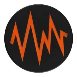 2-lagiger schwarzer Knopf mit farbigem Zick-Zack und Öse – Größe: 28mm – Farbe: orange – Art.Nr. 404821 Meistverkauft