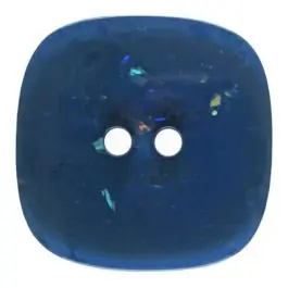 viereckiger transparenter Knopf mit Glitter, 2-Loch – Größe: 20mm – Farbe: dunkelblau – Art.Nr. 344815 Preis Gesenkt