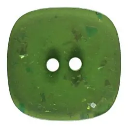 viereckiger transparenter Knopf mit Glitter, 2-Loch – Größe: 30mm – Farbe: grün – Art.Nr. 404805 Sale