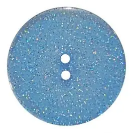 Saisonangebot transparenter Knopf mit Glitter, 2-Loch – Größe: 23mm – Farbe: blau – Art.Nr. 384827