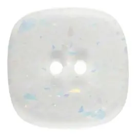 viereckiger transparenter Knopf mit Glitter, 2-Loch – Größe: 25mm – Farbe: transparent – Art.Nr. 380374 Ausverkauf