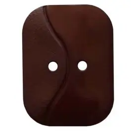 Saisonangebot rechteckiger Knopf mit Welle, 2-Loch – Größe: 32mm – Farbe: braun – Art.Nr. 374802
