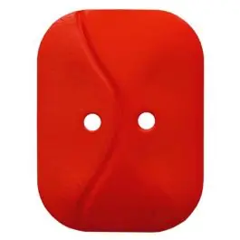 Jetzt Kaufen rechteckiger Knopf mit Welle, 2-Loch – Größe: 23mm – Farbe: rot – Art.Nr. 334809