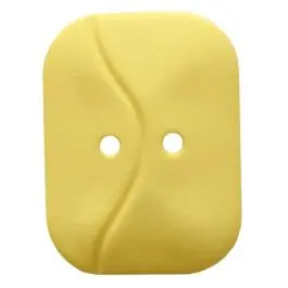 rechteckiger Knopf mit Welle, 2-Loch – Größe: 32mm – Farbe: gelb – Art.Nr. 374810 Kracherpreis