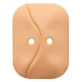 Zertifiziert rechteckiger Knopf mit Welle, 2-Loch – Größe: 28mm – Farbe: orange – Art.Nr. 344811