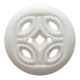 Knopf mit offenem Ornament, 2-Loch – Größe: 25mm – Farbe: weiß – Art.Nr. 341317 Heute Kaufen