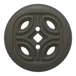 Knopf mit offenem Ornament, 2-Loch – Größe: 25mm – Farbe: grau – Art.Nr. 344838 Weltweiter Versand