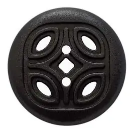 Bestpreis Knopf mit offenem Ornament, 2-Loch – Größe: 25mm – Farbe: schwarz – Art.Nr. 341318