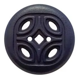 Neuheit Knopf mit offenem Ornament, 2-Loch – Größe: 30mm – Farbe: dunkelblau – Art.Nr. 384817