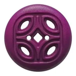 Knopf mit offenem Ornament, 2-Loch – Größe: 30mm – Farbe: lila – Art.Nr. 384818 Kostenloser Rückversand