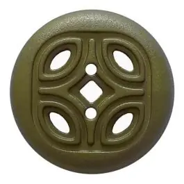 Knopf mit offenem Ornament, 2-Loch – Größe: 30mm – Farbe: grün – Art.Nr. 384820 Kracherpreis