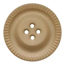 Knopf mit Zahnrad am Rand, 4-Loch – Größe: 28mm – Farbe: beige – Art.Nr. 344850 Letzte Chance