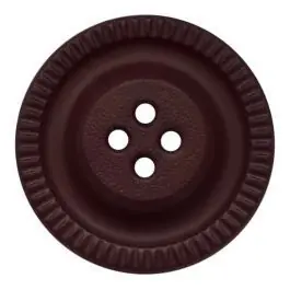 Knopf mit Zahnrad am Rand, 4-Loch – Größe: 23mm – Farbe: braun – Art.Nr. 334825 Letzte Chance