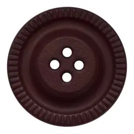 Knopf mit Zahnrad am Rand, 4-Loch – Größe: 28mm – Farbe: braun – Art.Nr. 344852 Garantierte Lieferung