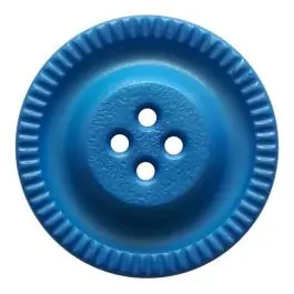 Solange Der Vorrat Reicht Knopf mit Zahnrad am Rand, 4-Loch – Größe: 23mm – Farbe: blau – Art.Nr. 334827