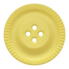 Solange Der Vorrat Reicht Knopf mit Zahnrad am Rand, 4-Loch – Größe: 28mm – Farbe: gelb – Art.Nr. 344861