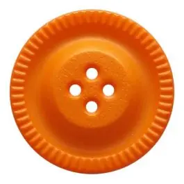 Knopf mit Zahnrad am Rand, 4-Loch – Größe: 28mm – Farbe: orange – Art.Nr. 344862 Premium