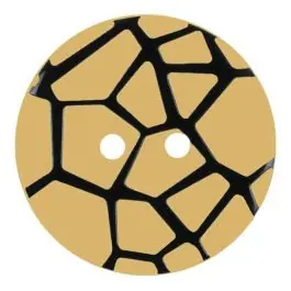 Neu Im Sortiment Knopf mit einem erhöhten schwarzen Spinnennetz , 2-Loch – Größe: 23mm – Farbe: beige – Art.Nr. 344865
