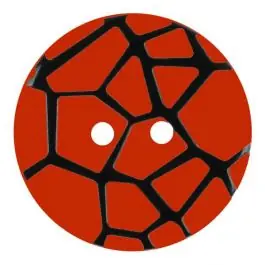 Highlight Knopf mit einem erhöhten schwarzen Spinnennetz , 2-Loch – Größe: 28mm – Farbe: rot – Art.Nr. 374834