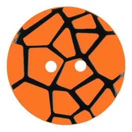 Preis Gesenkt Knopf mit einem erhöhten schwarzen Spinnennetz , 2-Loch – Größe: 18mm – Farbe: orange – Art.Nr. 314839