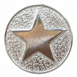 Sternenknopf Vollmetall mit Öse – Größe: 25mm – Farbe: silber – Art.Nr. 370881 Billig
