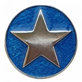emailierter Sternenknöpf Vollmetall mit Öse – Größe: 25mm – Farbe: blau – Art.Nr. 380398 Schneller Versand