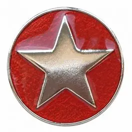 Heute Kaufen emailierter Sternenknöpf Vollmetall mit Öse – Größe: 25mm – Farbe: rot – Art.Nr. 380400