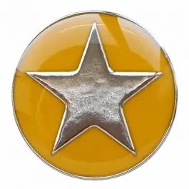 emailierter Sternenknöpf Vollmetall mit Öse – Größe: 25mm – Farbe: gelb – Art.Nr. 380393 Abverkauf