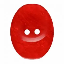 Top-Qualität ovaler Knopf Polyester mit zwei Löchern – Größe: 30mm – Farbe: rot – Art.Nr. 385834