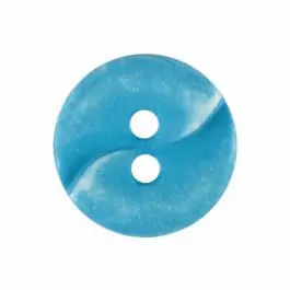 Solange Der Vorrat Reicht kleiner Polyamidknopf mit einer Welle und zwei Löchern – Größe: 13mm – Farbe: blau – Art.Nr. 225807