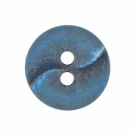 Hochwertig kleiner Polyamidknopf mit einer Welle und zwei Löchern – Größe: 13mm – Farbe: blau – Art.Nr. 225809