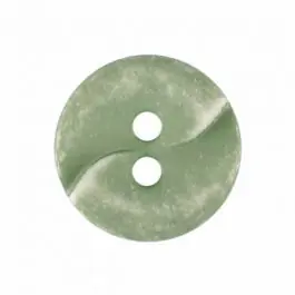 Rabatt kleiner Polyamidknopf mit einer Welle und zwei Löchern – Größe: 13mm – Farbe: grün – Art.Nr. 225813