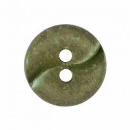 Neu kleiner Polyamidknopf mit einer Welle und zwei Löchern – Größe: 13mm – Farbe: grün – Art.Nr. 225816