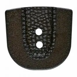 Top-Seller Polyamidknopf in Hufeisenform mit zwei Löchern – Größe: 30mm – Farbe: braun – Art.Nr. 385802