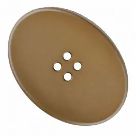 Exklusiv ovaler Polyamidknopf mit vier Löchern – Größe: 23mm – Farbe: beige – Art.Nr. 335826