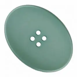 Gleich Bestellen ovaler Polyamidknopf mit vier Löchern – Größe: 38mm – Farbe: grün – Art.Nr. 375833