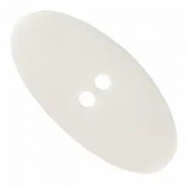 ovaler Polyamidknopf im Vintage Look mit zwei Löchern – Größe: 45mm – Farbe: weiß – Art.Nr. 420095 Sofort Bestellen
