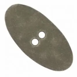 Solange Der Vorrat Reicht ovaler Polyamidknopf im Vintage Look mit zwei Löchern – Größe: 55mm – Farbe: braun – Art.Nr. 455802