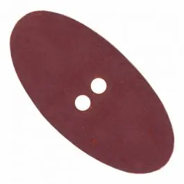 ovaler Polyamidknopf im Vintage Look mit zwei Löchern – Größe: 45mm – Farbe: weinrot – Art.Nr. 425809 Geld-Zurück-Garantie