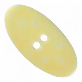 ovaler Polyamidknopf im Vintage Look mit zwei Löchern – Größe: 45mm – Farbe: gelb – Art.Nr. 425811 Billig