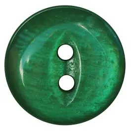 Billig Polyesterknopf rund in glänzender Optik mit 2 Löchern – Größe: 13mm – Farbe: grün – Art.Nr.: 247806