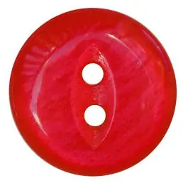 Polyesterknopf rund in glänzender Optik mit 2 Löchern – Größe: 13mm – Farbe: rot – Art.Nr.: 247810 Sale