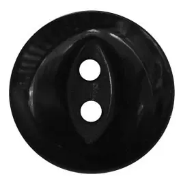 Im Trend Polyesterknopf rund in glänzender Optik mit 2 Löchern – Größe: 13mm – Farbe: schwarz – Art.Nr.: 241274