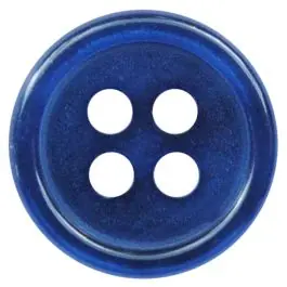 Polyesterknopf rund in glänzender Optik mit 4 Löchern – Größe: 9mm – Farbe: blau – Art.Nr.: 197806 Top-Preis