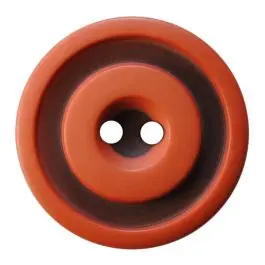 Großhandel Polyesterknopf rund in zweifarbiger, matter Optik mit 2 Löchern – Größe: 30mm – Farbe: terrakotta – Art.Nr.: 387825