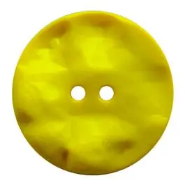 Neuheit Polyamidknopf rund mit hügeliger Oberfläche und 2 Löchern – Größe: 25mm – Farbe: gelb – Art.Nr.: 347822