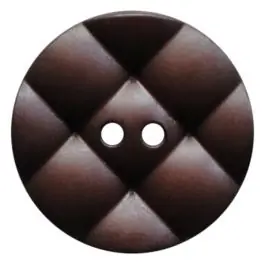 Preiswert Polyamidknopf rund mit kissenförmiger Oberfläche und 2 Löchern – Größe: 23mm – Farbe: dunkelbraun – Art.Nr.: 347839