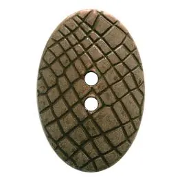 Mega-Angebot Polyamidknopf oval im „Vintage Look“, mit feiner Struktur und 2 Löchern – Größe: 25mm – Farbe: dunkelbraun – Art.Nr.: 347803