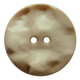 Exklusiv Polyamidknopf rund mit hügeliger Oberfläche und 2 Löchern – Größe: 25mm – Farbe: beige – Art.Nr.: 347812